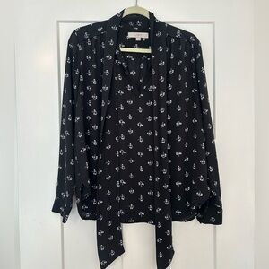Cute black work blouse dress top